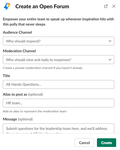 Creating an Open Forum