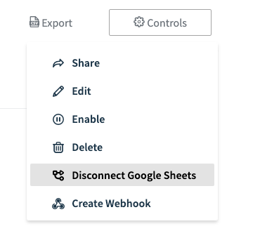 disconnect google sheet