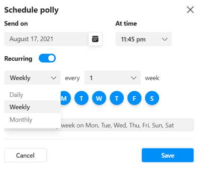 recurring polly teams