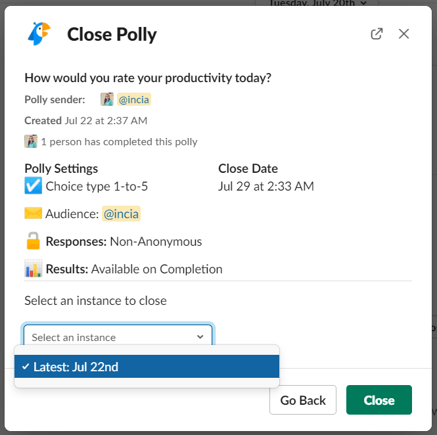 Closing a polly