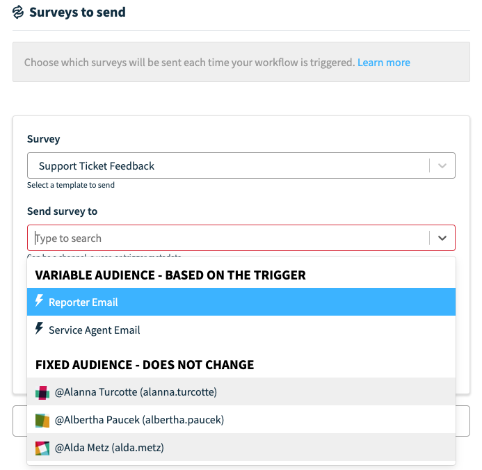 Survey audience